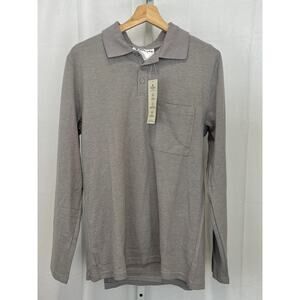 NWT SILVERTS Adaptive Open Back Polo Shirt SV50780 Long Sleeve Pocket Gray S